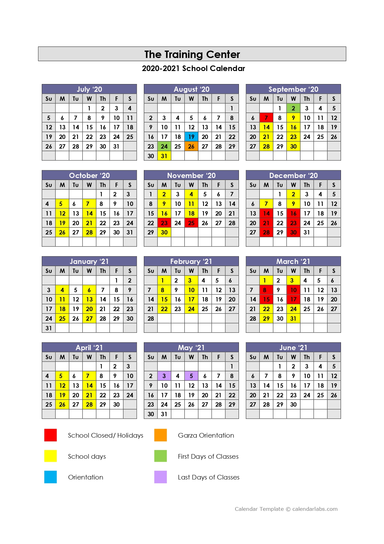 Calendar | Training Center Classes